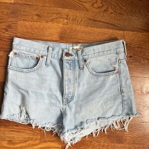 Madewell light wash relaxed denim shorts